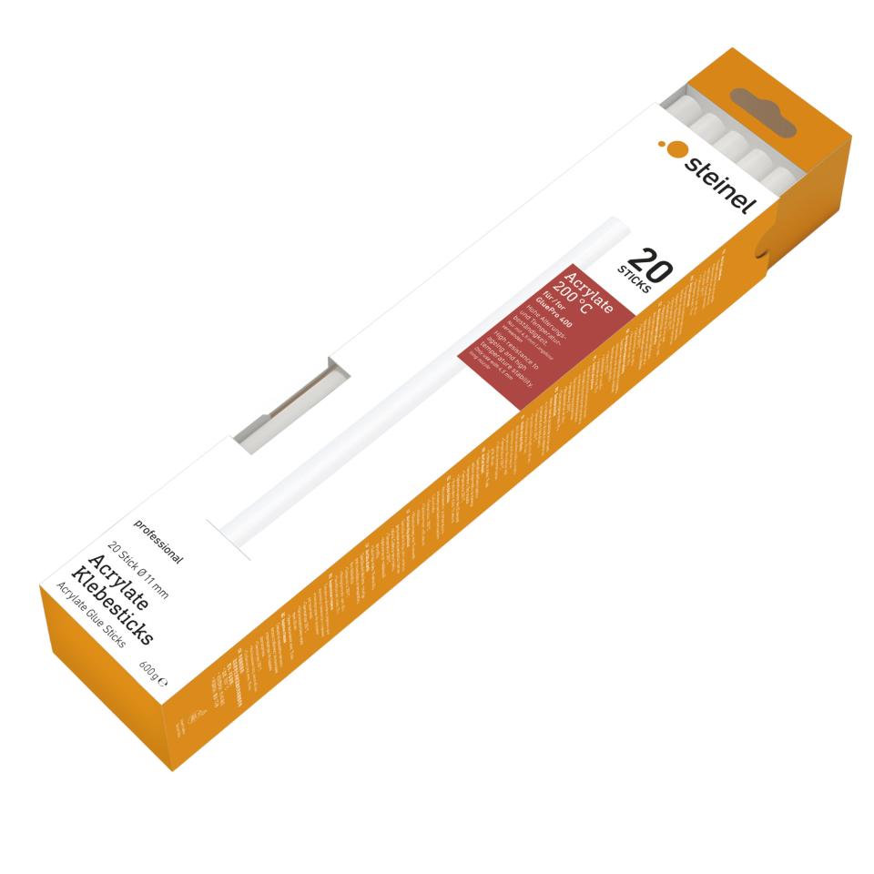 Steinel-Acrylate-Glue-Sticks-600g11mm-20-Pack.jpg Steinel Acrylate Glue Sticks 600g/11mm - 20 Pack - Image 1