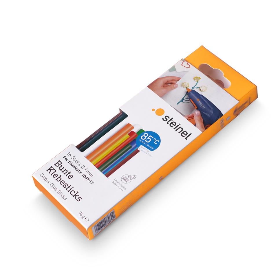 Steinel-Coloured-Glue-Sticks-96g7mm-16-Pack.jpg Steinel Coloured Glue Sticks 96g/7mm - 16 Pack - Image 1