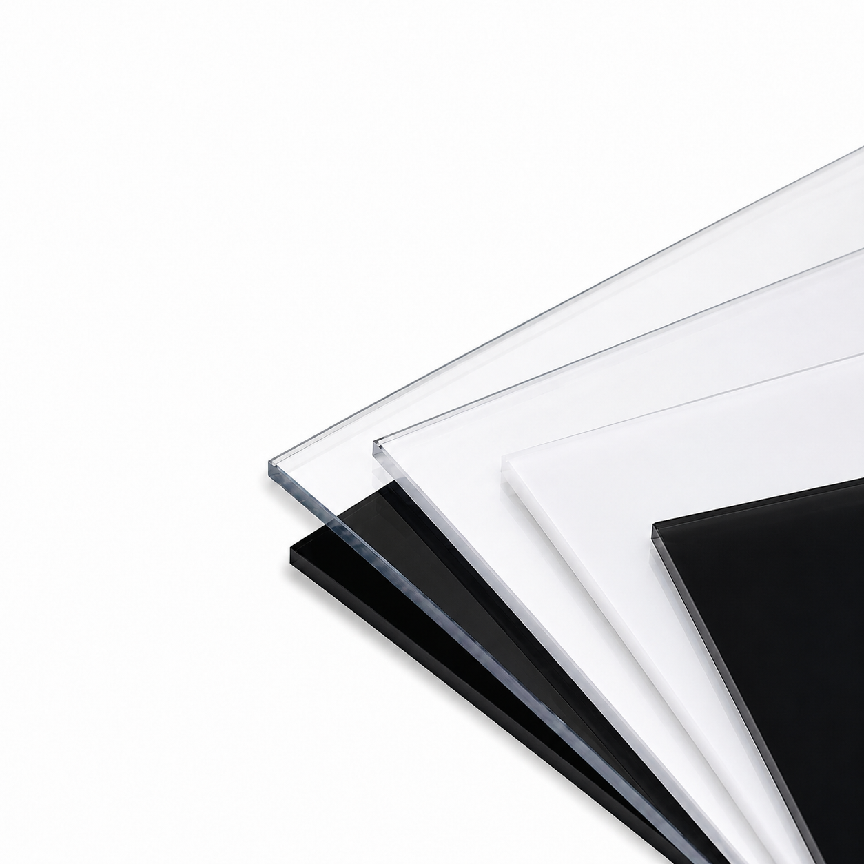 intamarket-graphics-rigid-substrates-Acrylic sheet fan in three finishes Acrylic – Polymethyl Methacrylate - Image 1