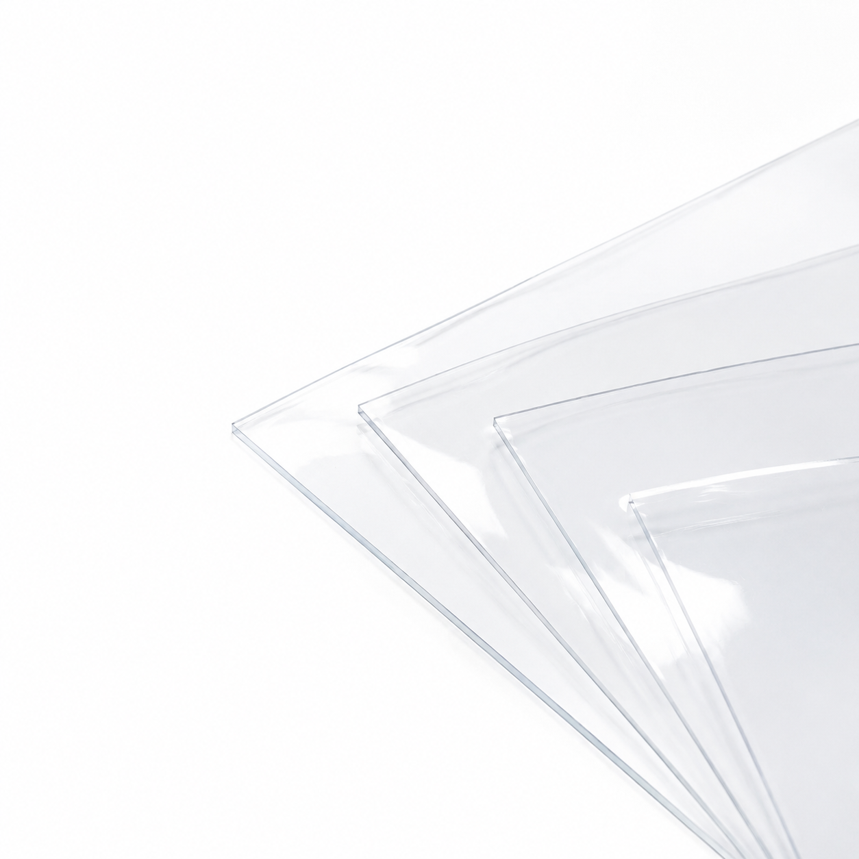 intamarket-graphics-rigid-substrates-Fanned Gloss Clear PVC Sheets PVC Gloss Clear Acetate – Polyvinyl Chloride Acetate - Image 1