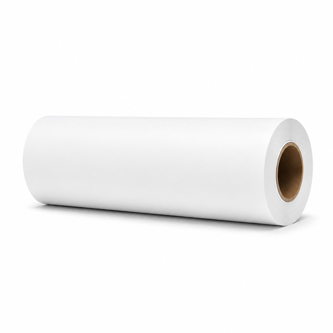 intamarket-graphics-private-label_ECO_White_Matt_Grey_Permanent_100_Mic Private Label PVC-Free White Matt Film with Grey Permanent Adhesive – 100 Micron - Image 1